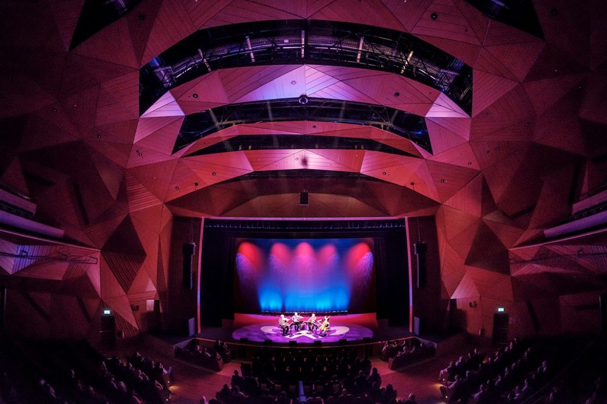 The Red Theater at The Arts Center at NYU Abu Dhabi. Image credit: Waleed Shah. The Red Theater at The Arts Center at NYU Abu Dhabi. Image credit: Waleed Shah.